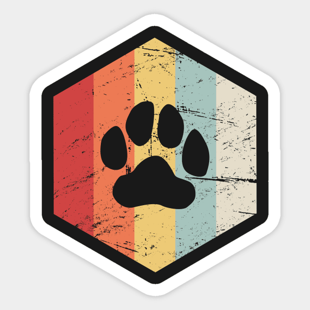 Retro Vintage Furry Paw Print Sticker by MeatMan